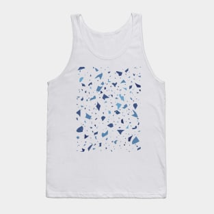 Terrazzo Pattern White Blue Tank Top